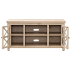 47" TV Stand with Open Shelf & 2 Side Cabinets, Farmhouse Style, Fits TVs up to 55"