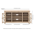 47" TV Stand with Open Shelf & 2 Side Cabinets, Farmhouse Style, Fits TVs up to 55"