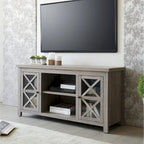 47" TV Stand with Open Shelf & 2 Side Cabinets, Farmhouse Style, Fits TVs up to 55"