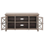 47" TV Stand with Open Shelf & 2 Side Cabinets, Farmhouse Style, Fits TVs up to 55"