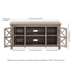 47" TV Stand with Open Shelf & 2 Side Cabinets, Farmhouse Style, Fits TVs up to 55"
