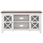 47" TV Stand with Open Shelf & 2 Side Cabinets, Farmhouse Style, Fits TVs up to 55"