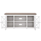 47" TV Stand with Open Shelf & 2 Side Cabinets, Farmhouse Style, Fits TVs up to 55"