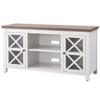 47" TV Stand with Open Shelf & 2 Side Cabinets, Farmhouse Style, Fits TVs up to 55"