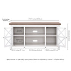 47" TV Stand with Open Shelf & 2 Side Cabinets, Farmhouse Style, Fits TVs up to 55"
