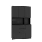 74" Freestanding Pantry Cabinet with 6 Doors, 3 Shelves & 2 Drawers – Kitchen & Laundry Storage
