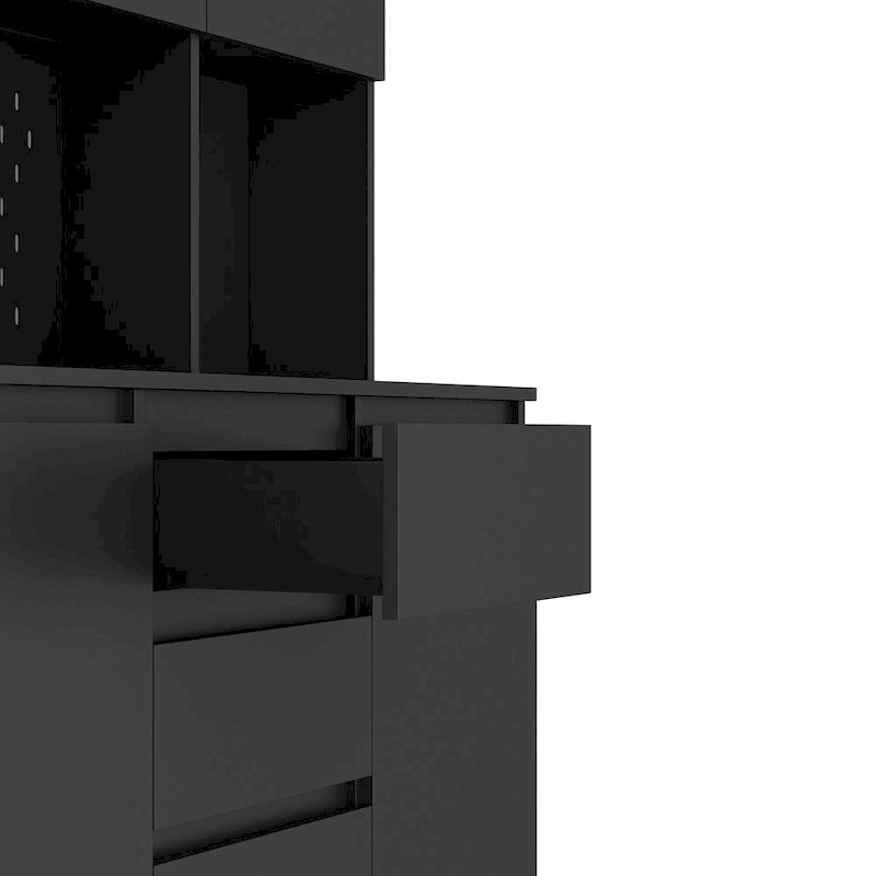 74" Freestanding Pantry Cabinet with 6 Doors, 3 Shelves & 2 Drawers – Kitchen & Laundry Storage