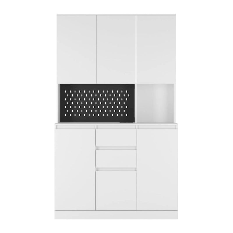 74" Freestanding Pantry Cabinet with 6 Doors, 3 Shelves & 2 Drawers – Kitchen & Laundry Storage