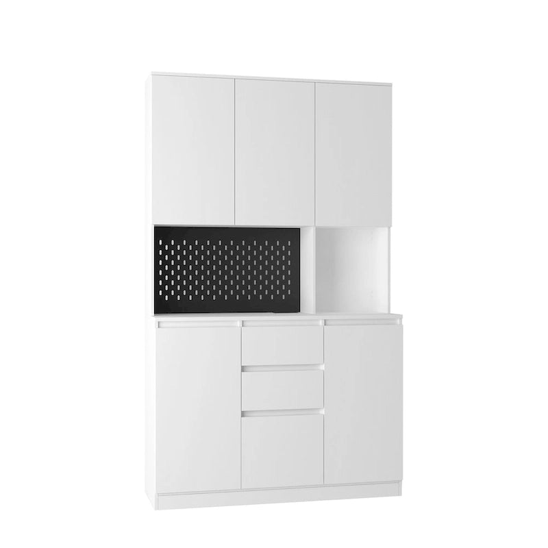 74" Freestanding Pantry Cabinet with 6 Doors, 3 Shelves & 2 Drawers – Kitchen & Laundry Storage