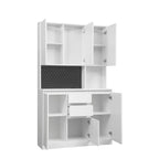 74" Freestanding Pantry Cabinet with 6 Doors, 3 Shelves & 2 Drawers – Kitchen & Laundry Storage