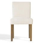 Linen-Blend Upholstered Parsons Dining Chair with Rubber Wood Legs, Set of 2