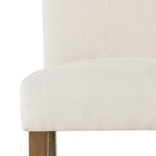 Linen-Blend Upholstered Parsons Dining Chair with Rubber Wood Legs, Set of 2