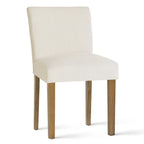 Linen-Blend Upholstered Parsons Dining Chair with Rubber Wood Legs, Set of 2