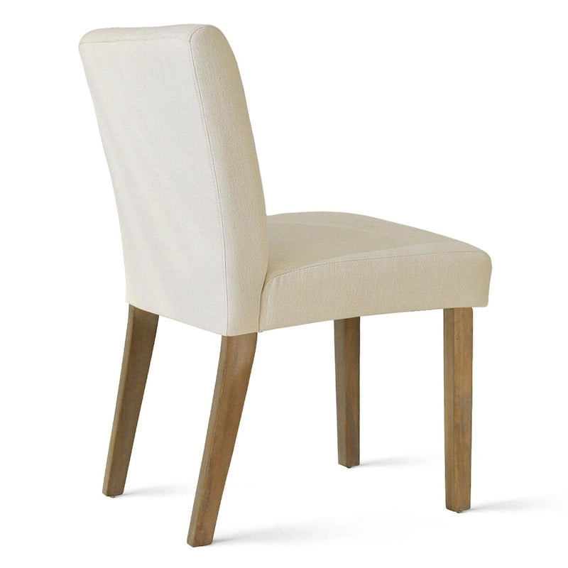 Linen-Blend Upholstered Parsons Dining Chair with Rubber Wood Legs, Set of 2