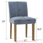 Linen-Blend Upholstered Parsons Dining Chair with Rubber Wood Legs, Set of 2