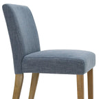 Linen-Blend Upholstered Parsons Dining Chair with Rubber Wood Legs, Set of 2