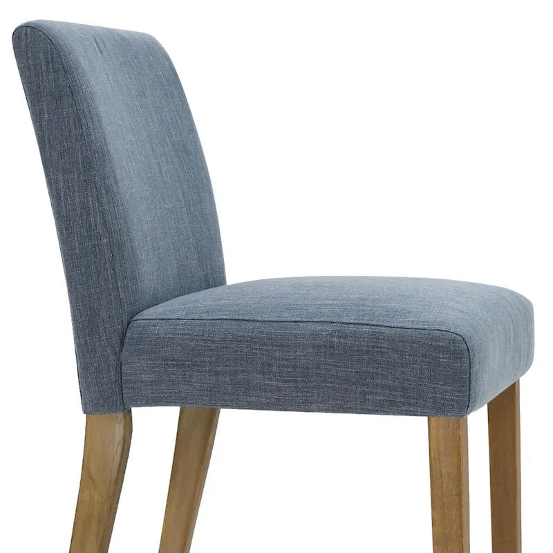 Linen-Blend Upholstered Parsons Dining Chair with Rubber Wood Legs, Set of 2
