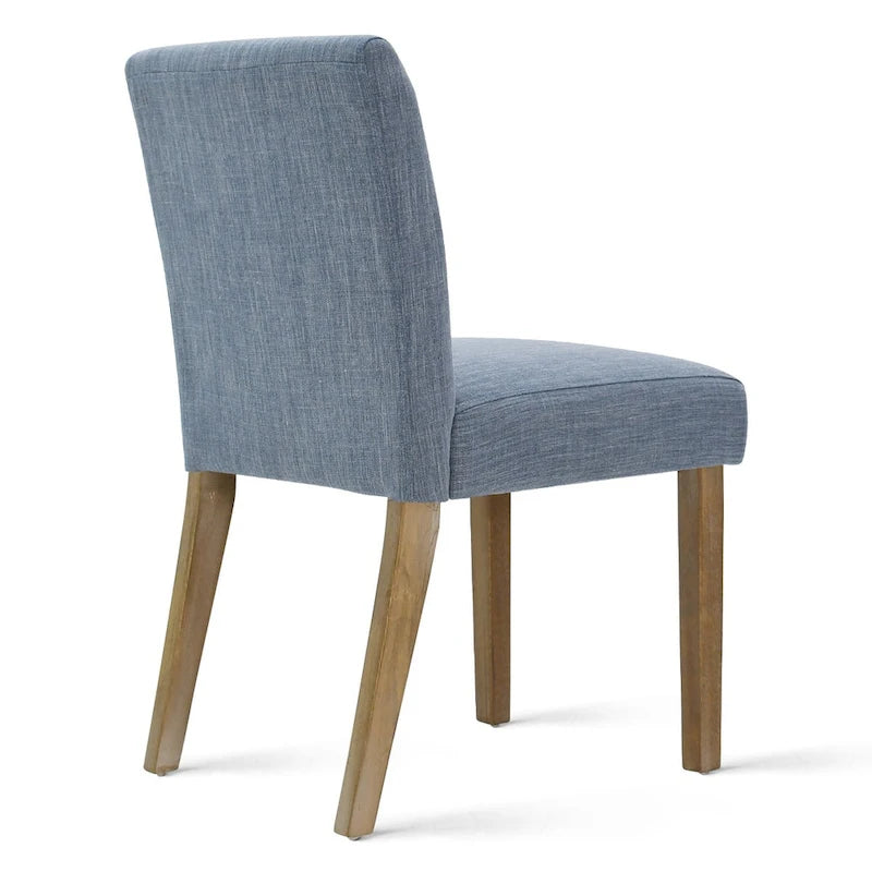 Linen-Blend Upholstered Parsons Dining Chair with Rubber Wood Legs, Set of 2
