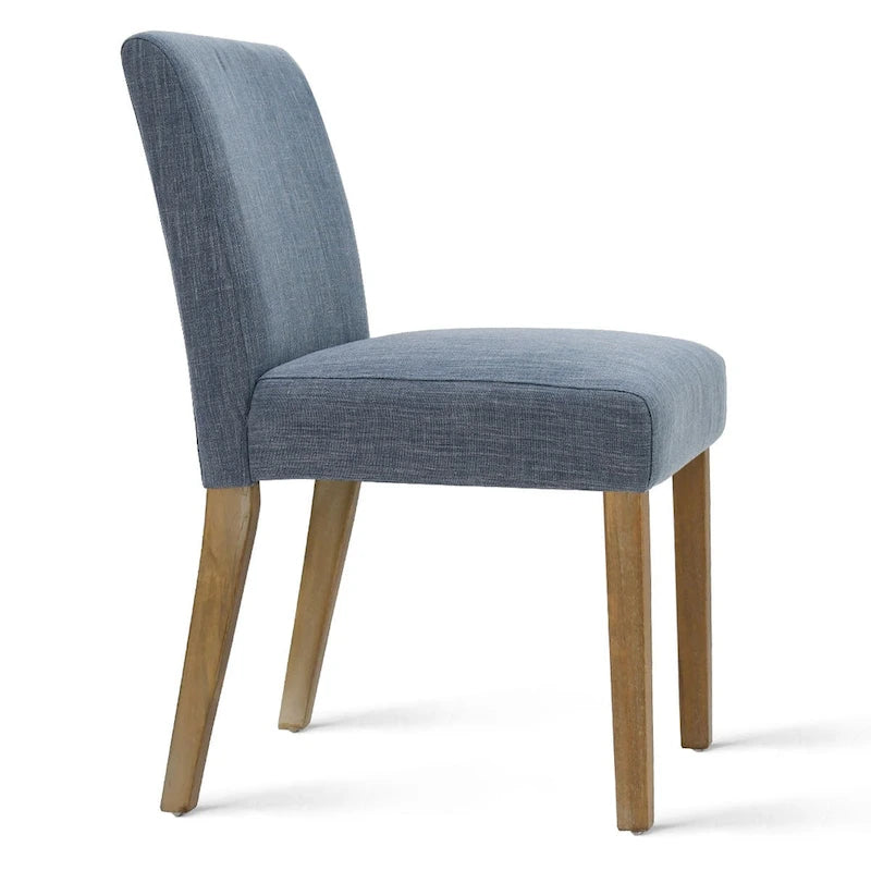 Linen-Blend Upholstered Parsons Dining Chair with Rubber Wood Legs, Set of 2