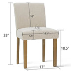 Linen-Blend Upholstered Parsons Dining Chair with Rubber Wood Legs, Set of 2