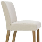 Linen-Blend Upholstered Parsons Dining Chair with Rubber Wood Legs, Set of 2