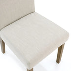 Linen-Blend Upholstered Parsons Dining Chair with Rubber Wood Legs, Set of 2