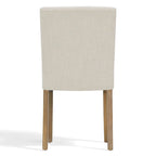 Linen-Blend Upholstered Parsons Dining Chair with Rubber Wood Legs, Set of 2
