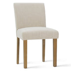 Linen-Blend Upholstered Parsons Dining Chair with Rubber Wood Legs, Set of 2