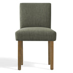 Linen-Blend Upholstered Parsons Dining Chair with Rubber Wood Legs, Set of 2
