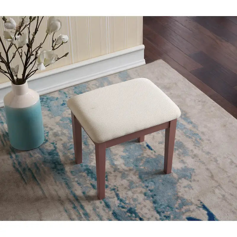 Makeup Vanity Table & Stool Set with Adjustable Oval Mirror & 3 Drawers – Multiple Colors