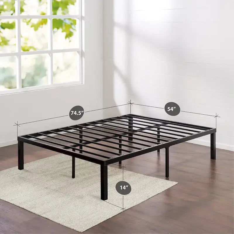 Metal Platform Bed Frame with QuickLock Assembly, No Box Spring Needed, 12" Storage Clearance, Twin/Full/Queen/King