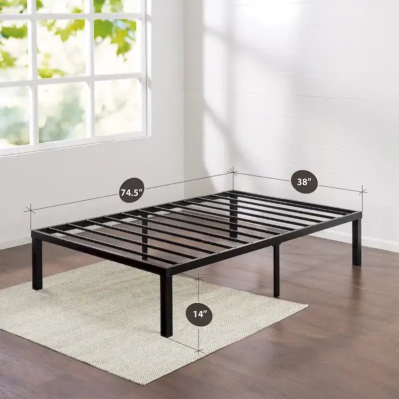 Metal Platform Bed Frame with QuickLock Assembly, No Box Spring Needed, 12" Storage Clearance, Twin/Full/Queen/King