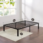 Metal Platform Bed Frame with QuickLock Assembly, No Box Spring Needed, 12" Storage Clearance, Twin/Full/Queen/King