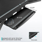 72" Wing-Shaped Gaming Desk with Keyboard Tray, RGB Monitor Shelves, Cup Holder & Headphone Hook