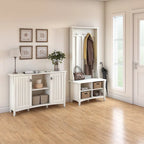 Mission Style Entryway Storage Set with Hall Tree, Shoe Bench & Cabinet | 3 Colors