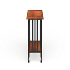 Mission Style Hall Stand Console Table, Solid Ash & Oak Veneer, Matte Black Metal Base, 30"W x 30"H
