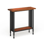 Mission Style Hall Stand Console Table, Solid Ash & Oak Veneer, Matte Black Metal Base, 30"W x 30"H