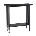Mission Style Hall Stand Console Table, Solid Ash & Oak Veneer, Matte Black Metal Base, 30"W x 30"H