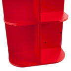 Foldable Rolling Sewing Table with 4 Side Shelves & Locking Casters – Farmhouse Red, 31.5"-51"W