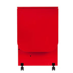 Foldable Rolling Sewing Table with 4 Side Shelves & Locking Casters – Farmhouse Red, 31.5"-51"W