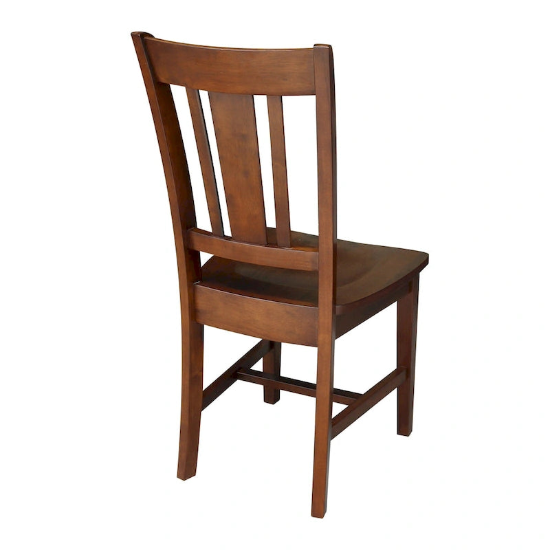 Parawood Home Office Chair with Slatted Back, Espresso Finish, Standard Height, 38" H