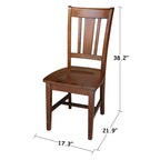 Parawood Home Office Chair with Slatted Back, Espresso Finish, Standard Height, 38" H