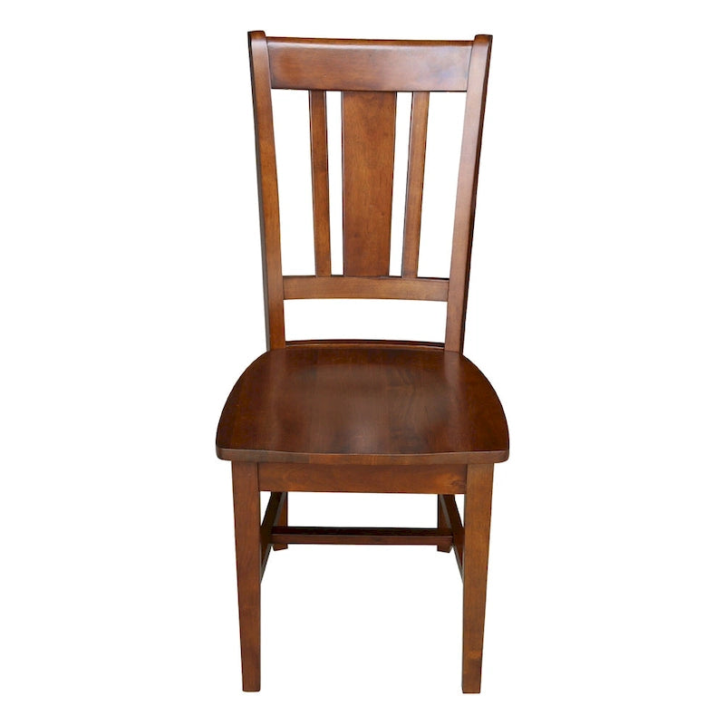 Parawood Home Office Chair with Slatted Back, Espresso Finish, Standard Height, 38" H