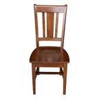 Parawood Home Office Chair with Slatted Back, Espresso Finish, Standard Height, 38" H