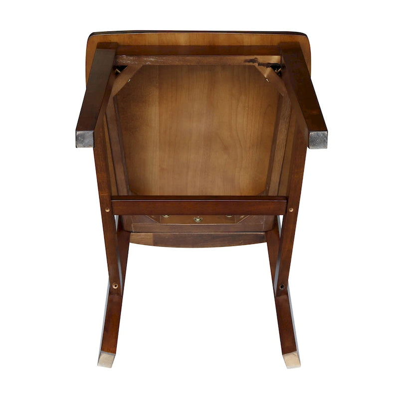 Parawood Home Office Chair with Slatted Back, Espresso Finish, Standard Height, 38" H