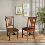 Parawood Home Office Chair with Slatted Back, Espresso Finish, Standard Height, 38" H