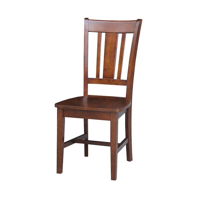 Parawood Home Office Chair with Slatted Back, Espresso Finish, Standard Height, 38" H
