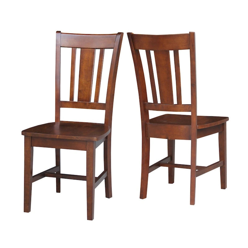 Parawood Home Office Chair with Slatted Back, Espresso Finish, Standard Height, 38" H