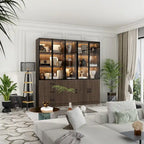 Aluminum and Glass Lighted Cabinet Customizable for Buffet/Bookshelf