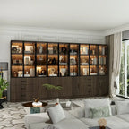 Aluminum and Glass Lighted Cabinet Customizable for Buffet/Bookshelf
